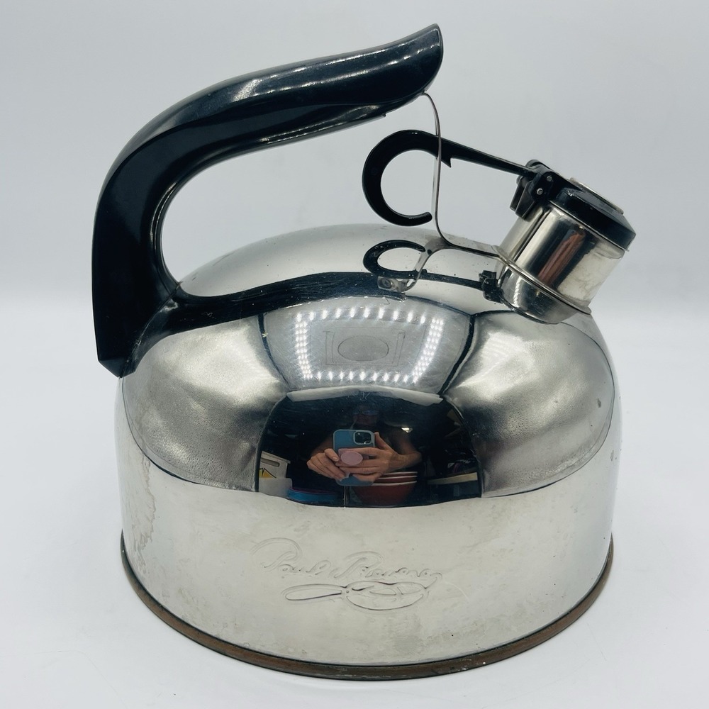 Vintage 1801 Paul Revere Ware Copper Bottom‎ Whistling Tea Kettle d-94-C 2 Quart
